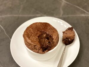 Chocolate Souffle showing interior